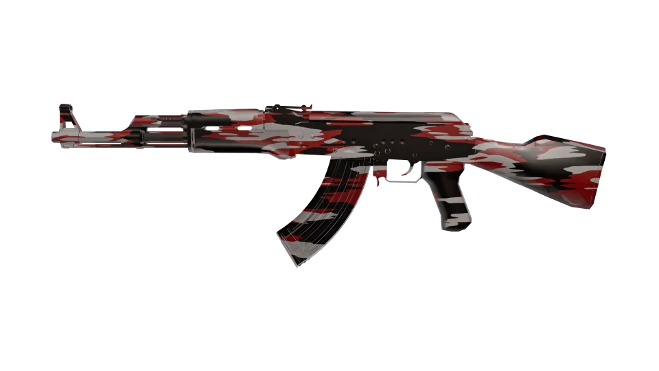 Urban Smoke camo on an AK-47, side view