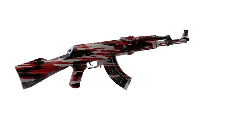Urban Smoke camo on an AK-47, rear three-quarter view
