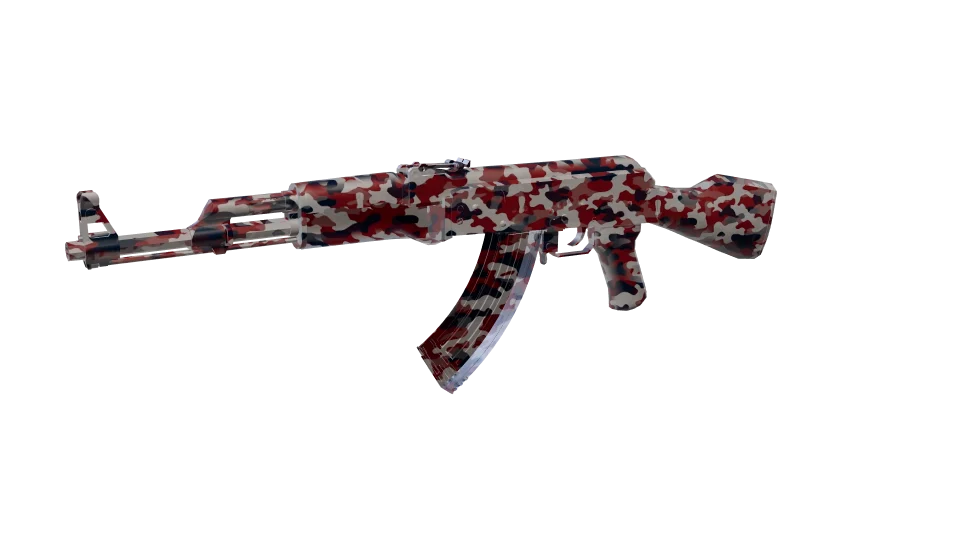 Urban Standard camo on an AK-47, front three-quarter view