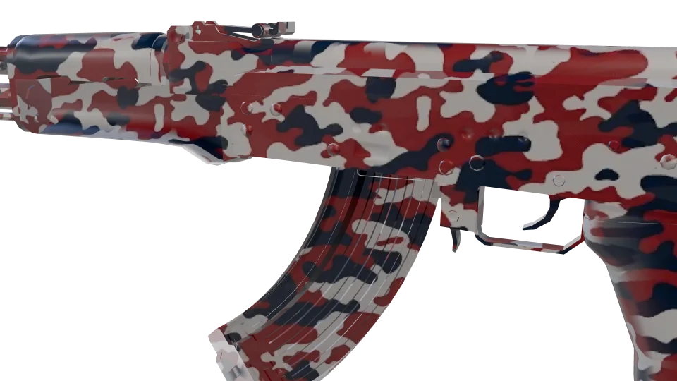 Urban Standard camo on an AK-47, close-up of the receiver and magazine