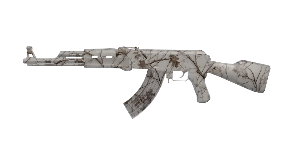 White Pine camo on an AK-47, side view