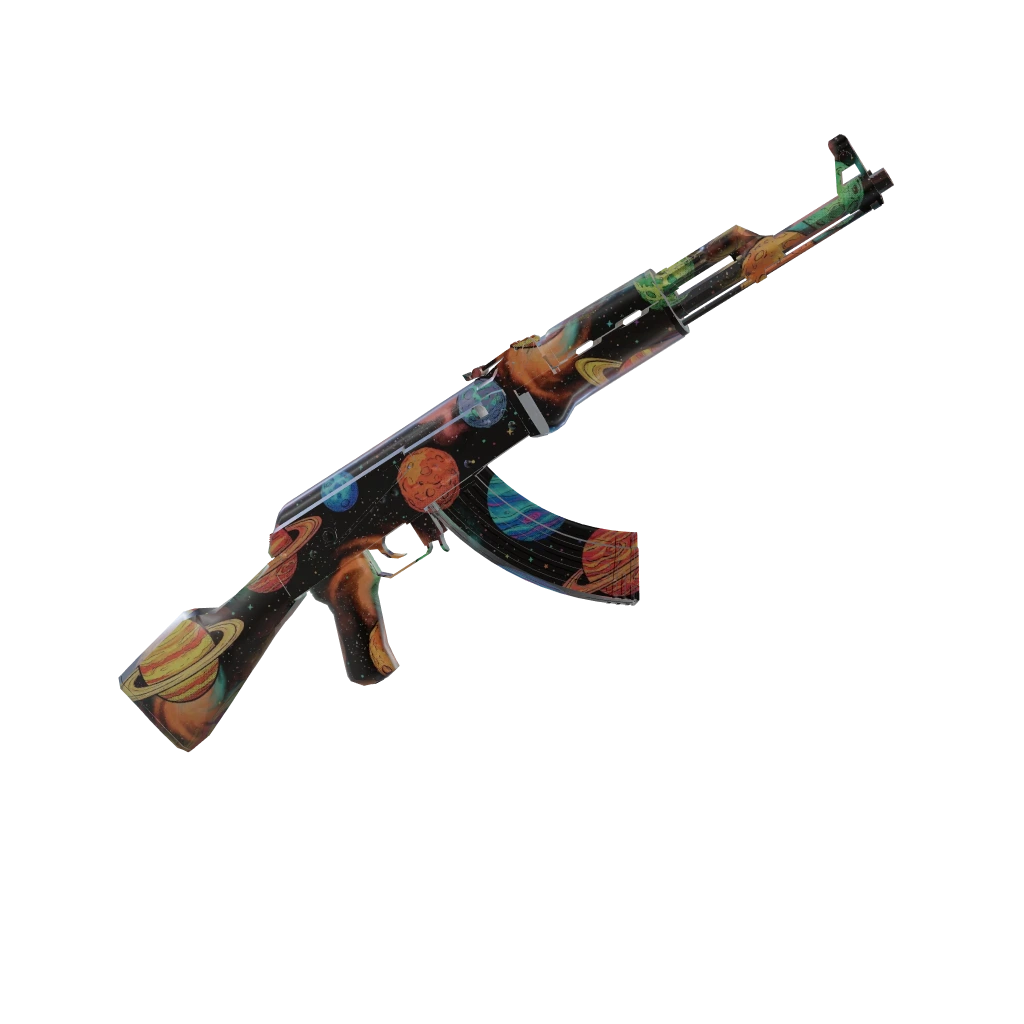 Space Time camo on an AK-47