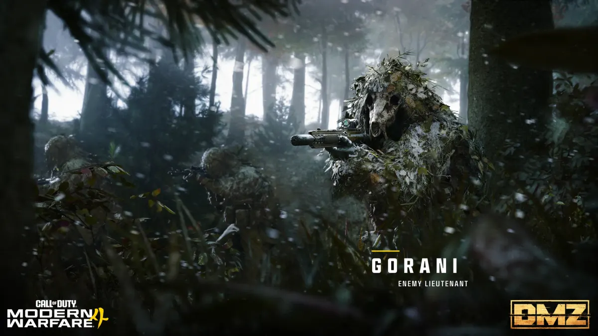 Gorani, a DMZ Lieutenant, in a ghillie suit